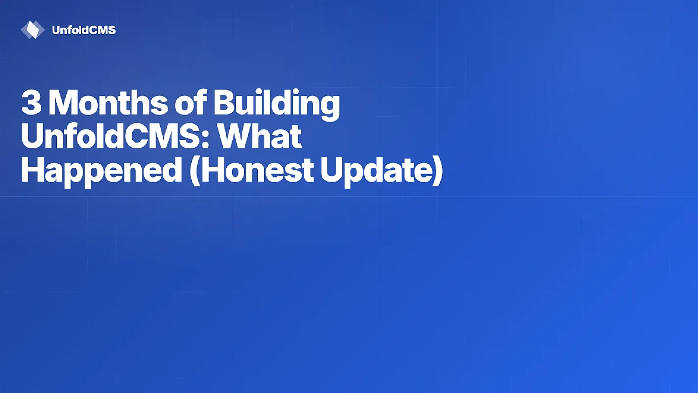 3 Months of Building UnfoldCMS: What Happened (Honest Update)