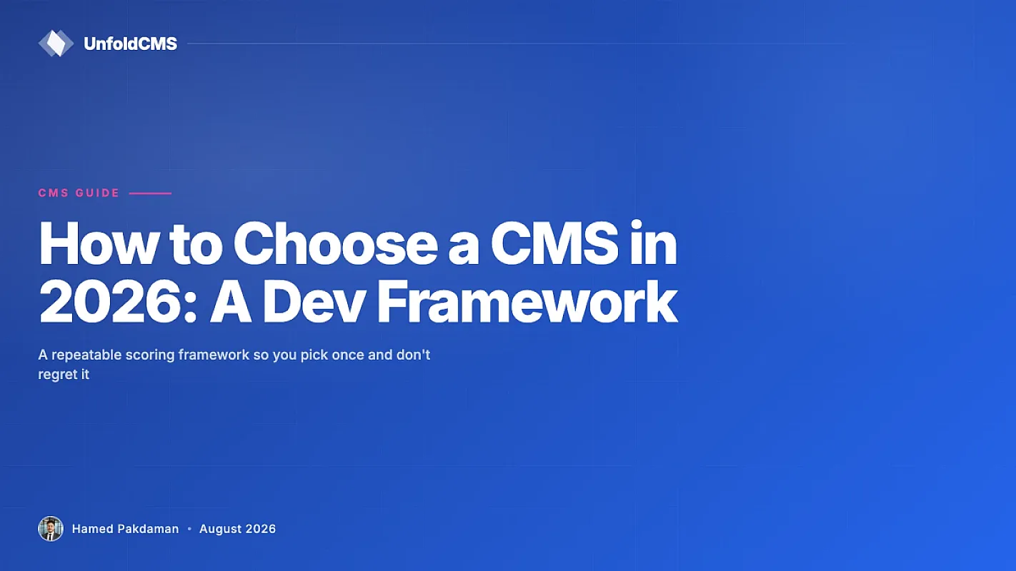 How to Choose a CMS in 2026: A Dev Framework